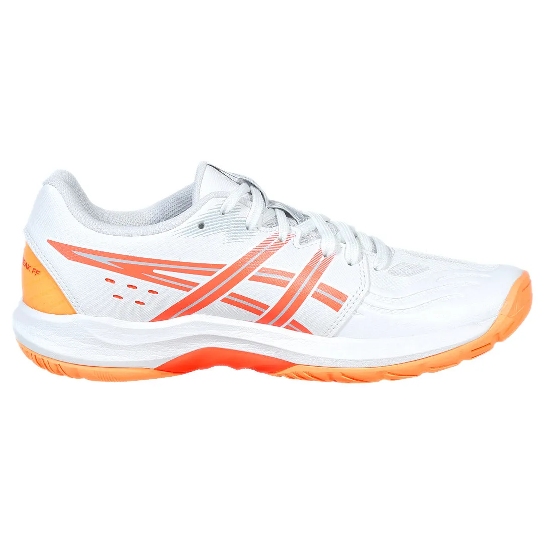 Flexible Design Zip   Up Style Asics Women's Powerbreak FF - White/Vivid Coral