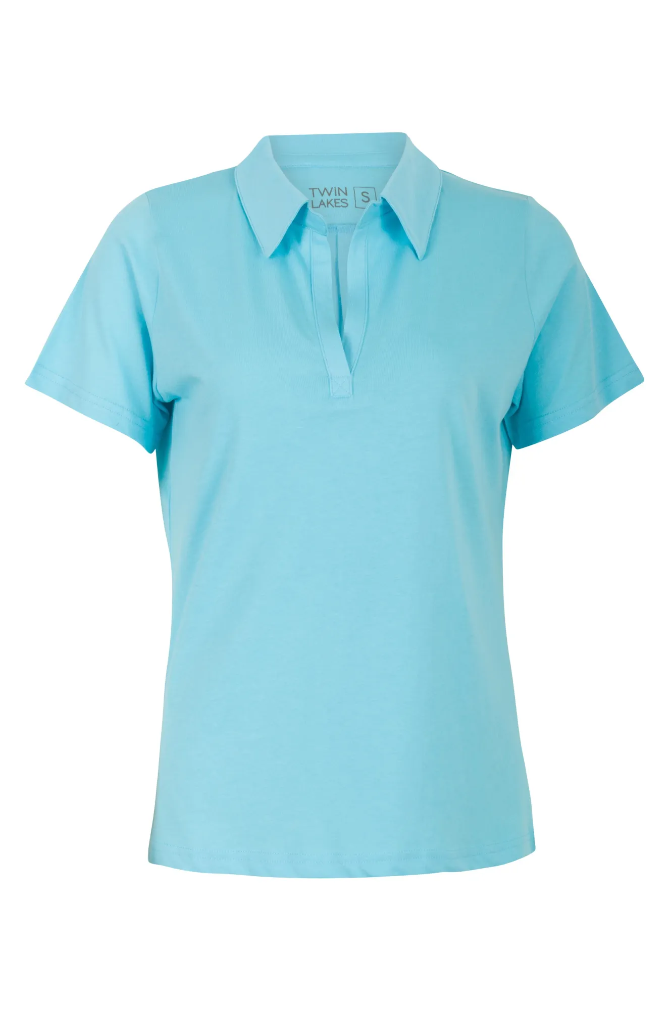 Ergonomic Cut Saga Fit 100% Cotton Polo Top | Aqua | 6005A1