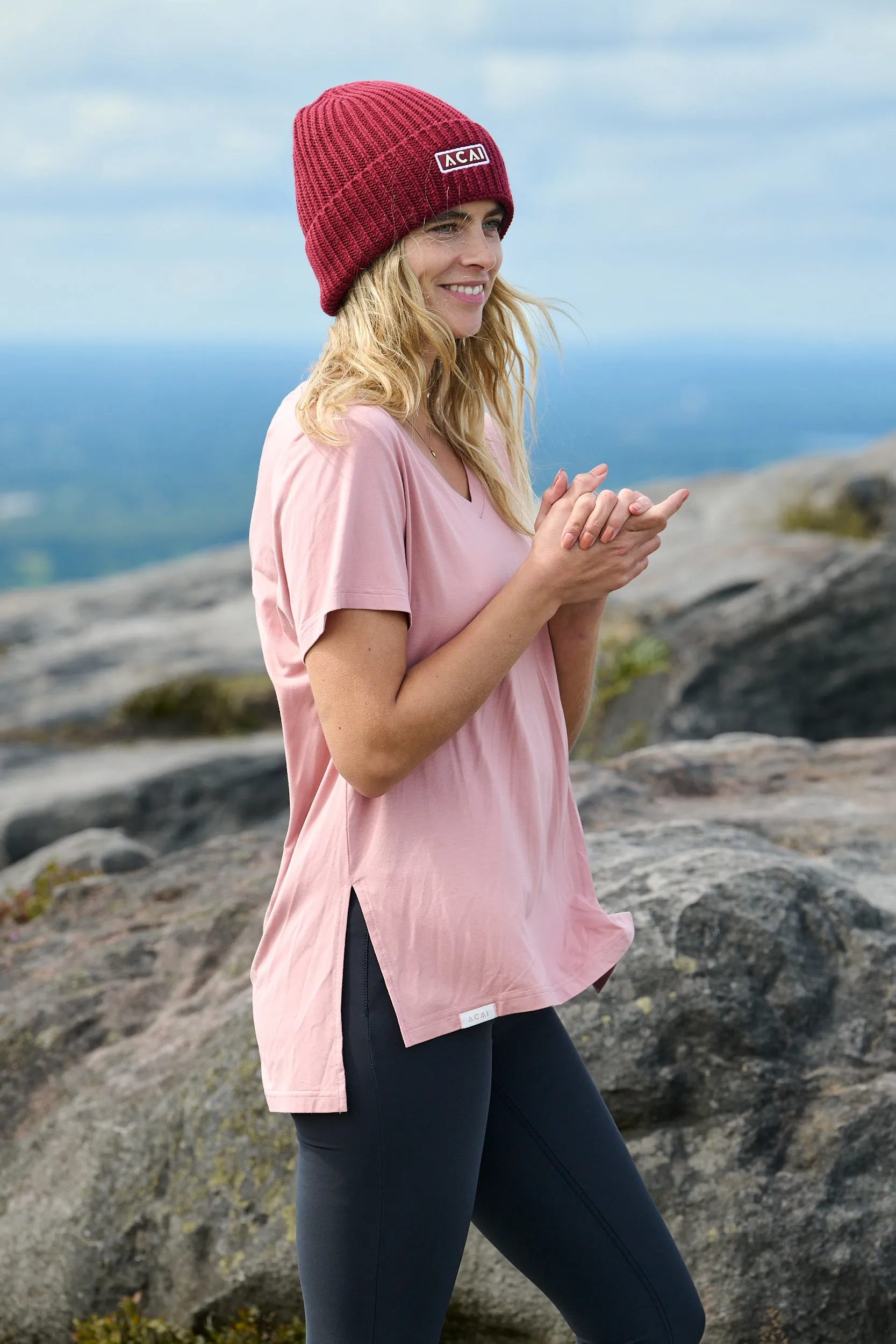 Slim Silhouette Perfect For Relaxing Relax Tee - Dusky Pink