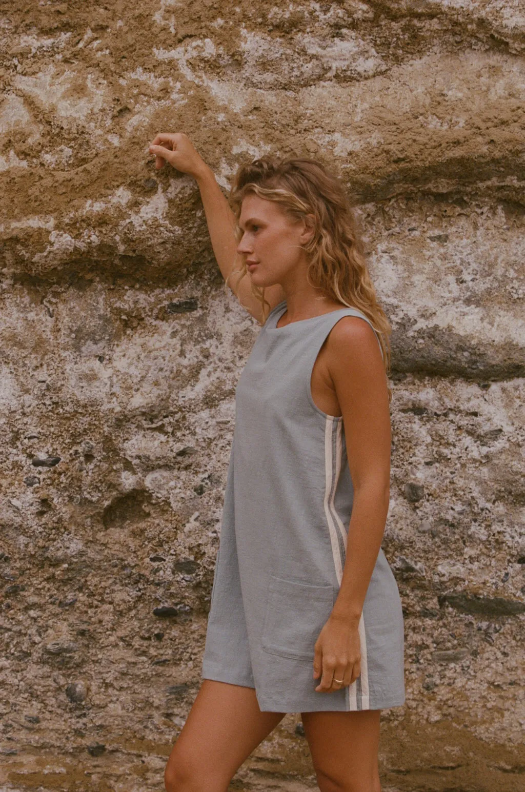 Korean Trend Day Romance Hanalei Mini Dress Blue