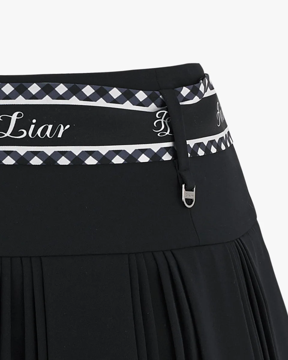 Scarf Set Pleated Skirt - Black Soft Tones Outfit Mix