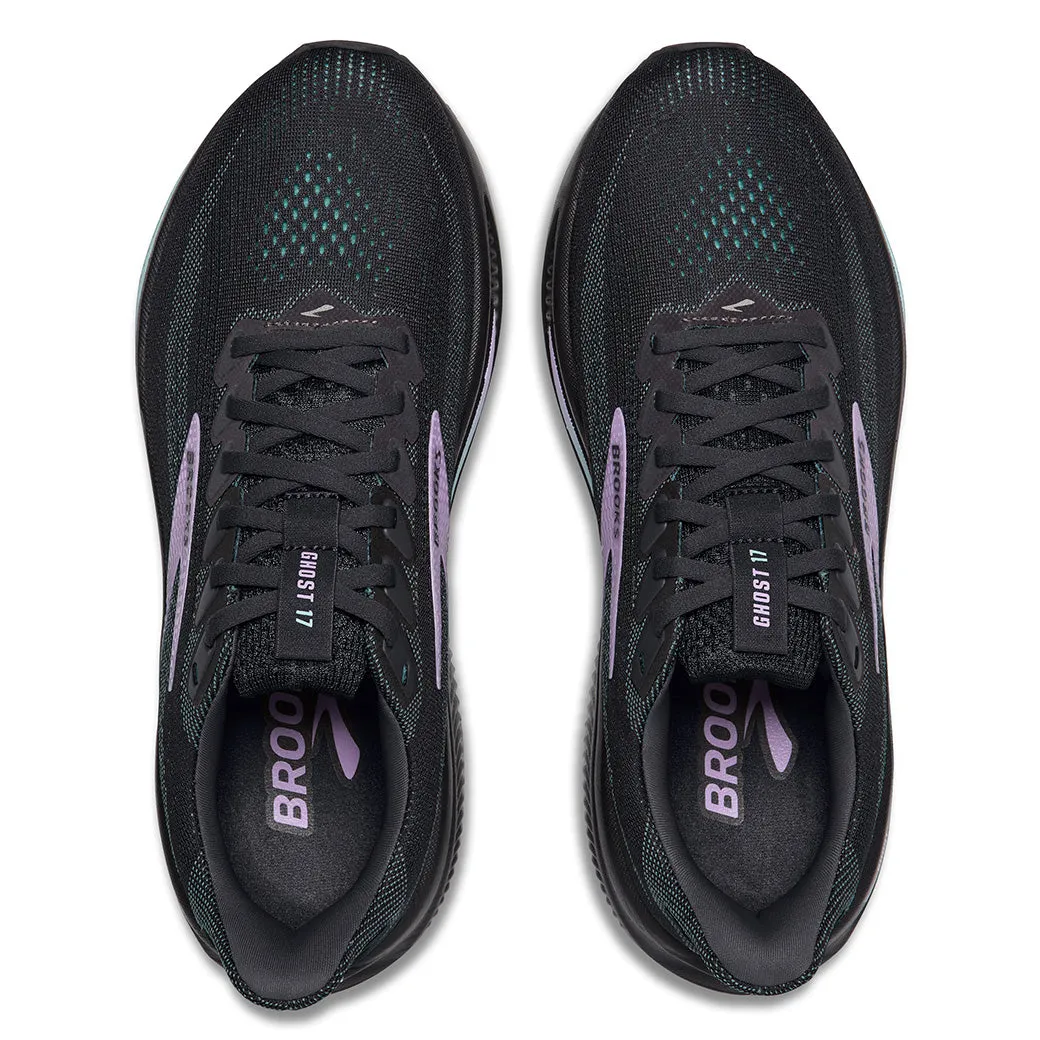 running for social interaction Womens Brooks Running Ghost 17 in Grey/Clearwater/Purple