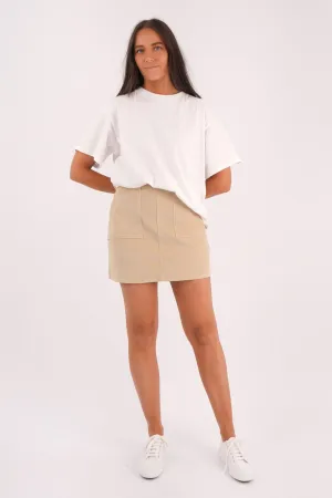 Emma Cord Skirt Vanilla Travel Influence Refined Style