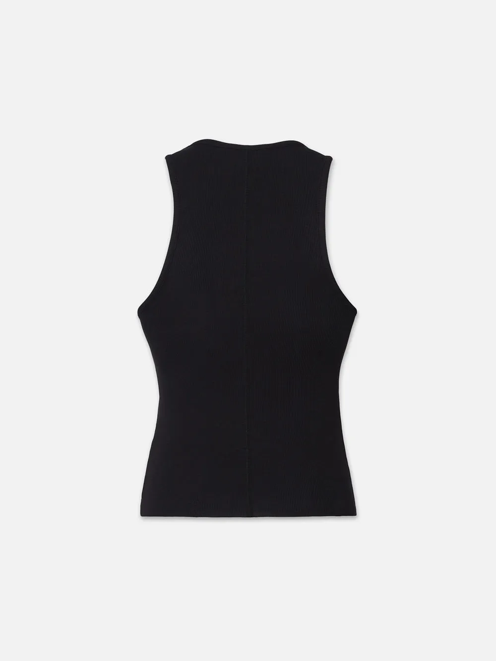 Chic And Comfortable Tear Resistant Rib Scoop Neck Tank -- Black
