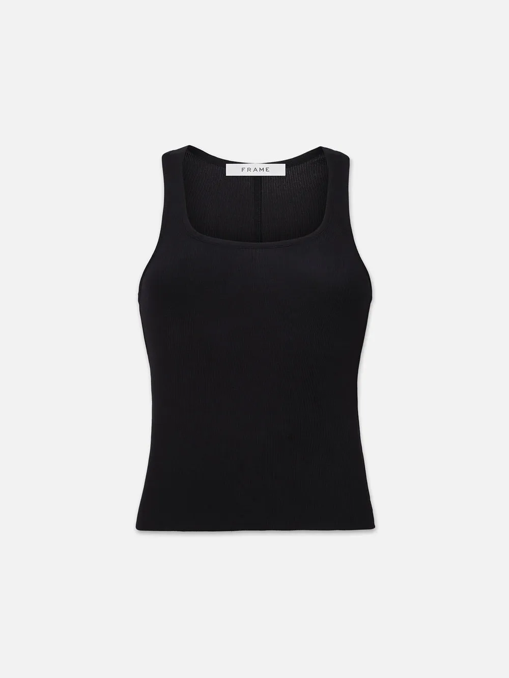 Minimal Layers Urban Trend Look Rib Scoop Neck Tank -- Black