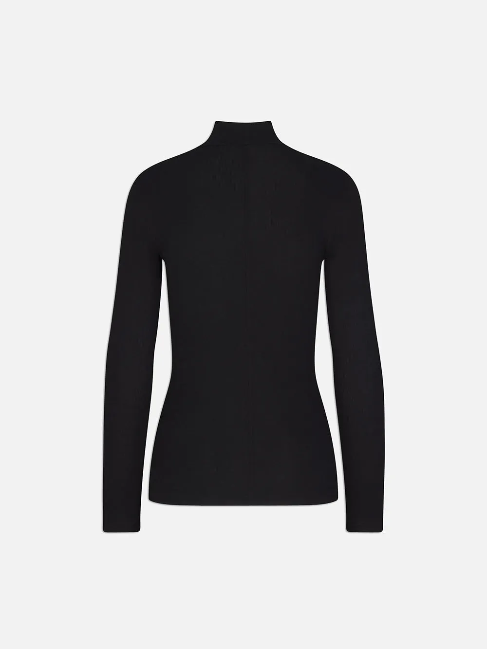 Rib Turtleneck -- Black Seamless Edging