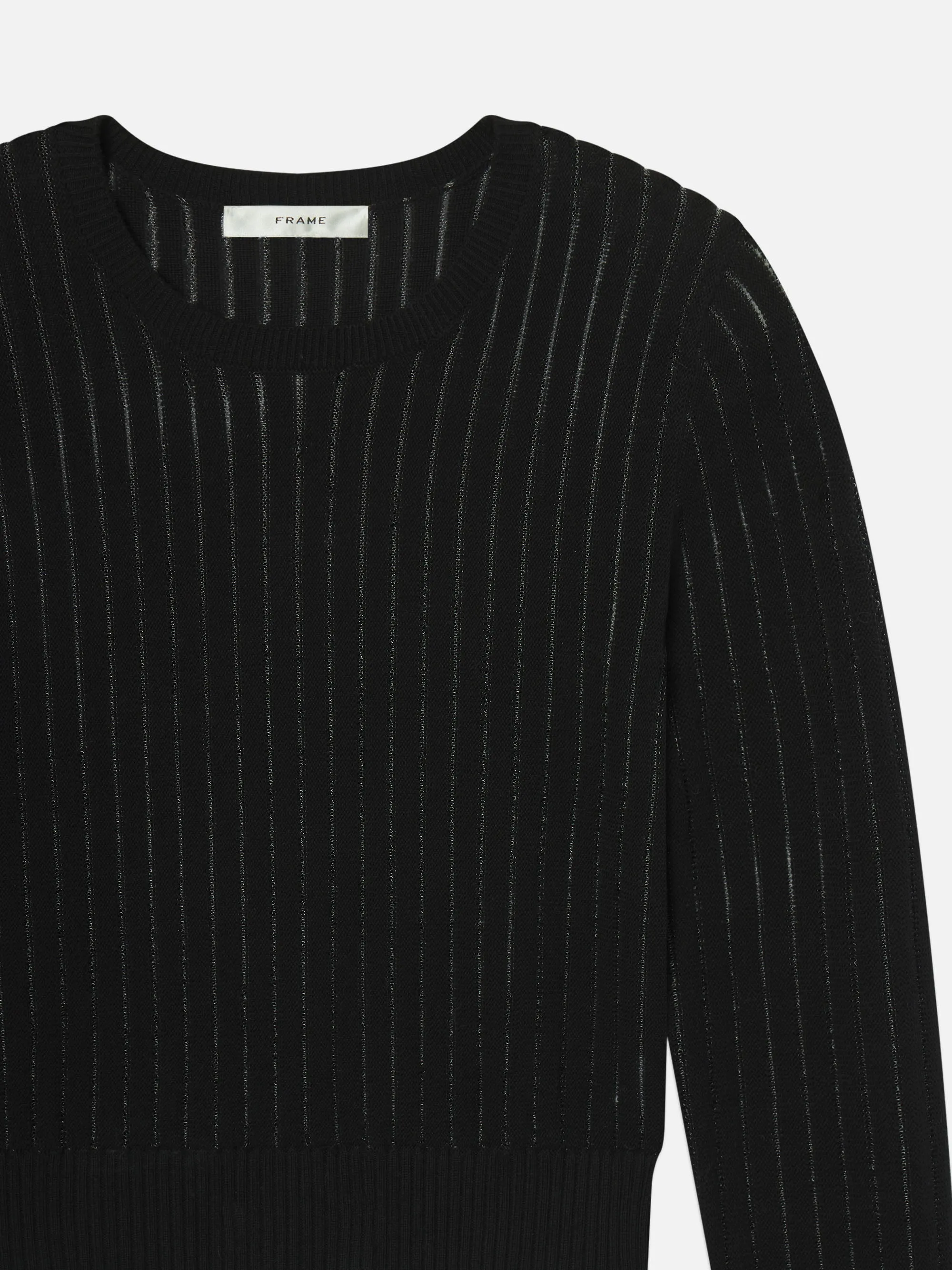 Simple Aesthetic The Sheer Stripe Sweater -- Black