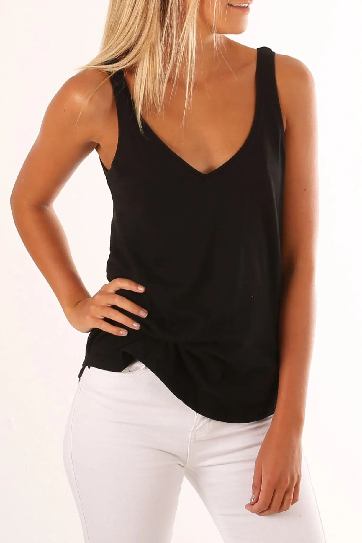 ZeroChafeSeams Relaxed Style Ricky Tank Black
