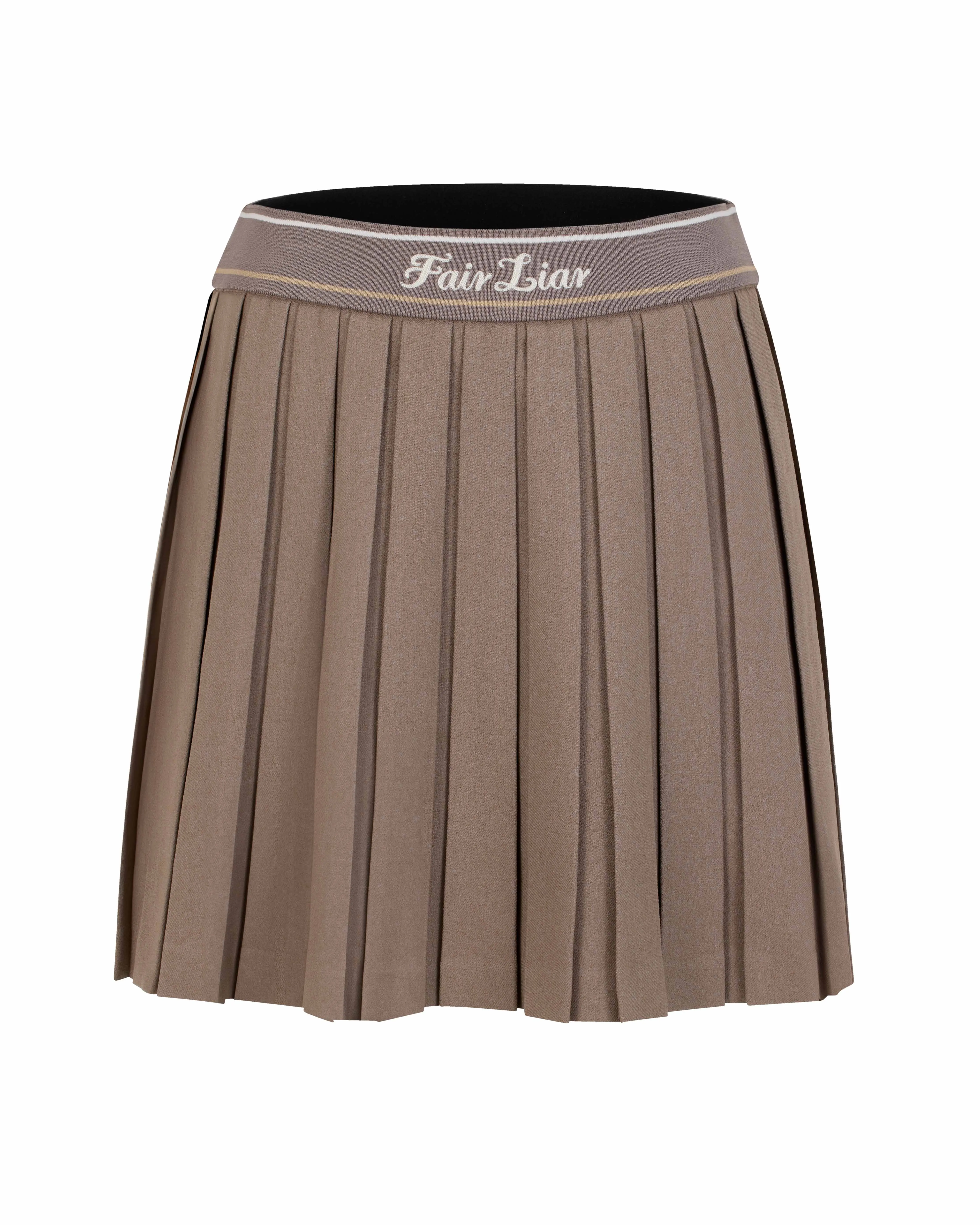Limited Edition Sustainable Logo band pleated skirt - Cocoa