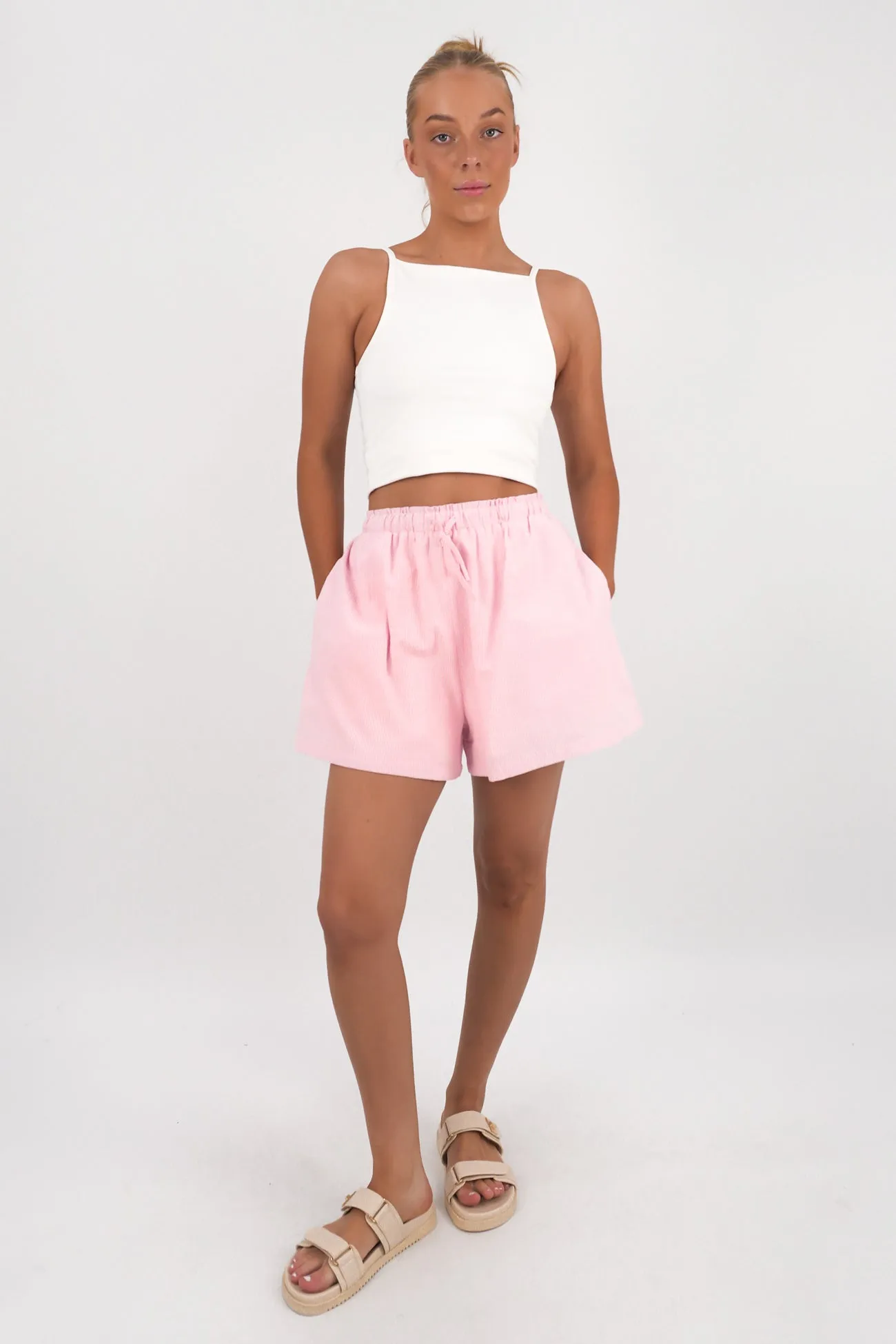 Gabbi Short Pink Stripe Breezy Layer