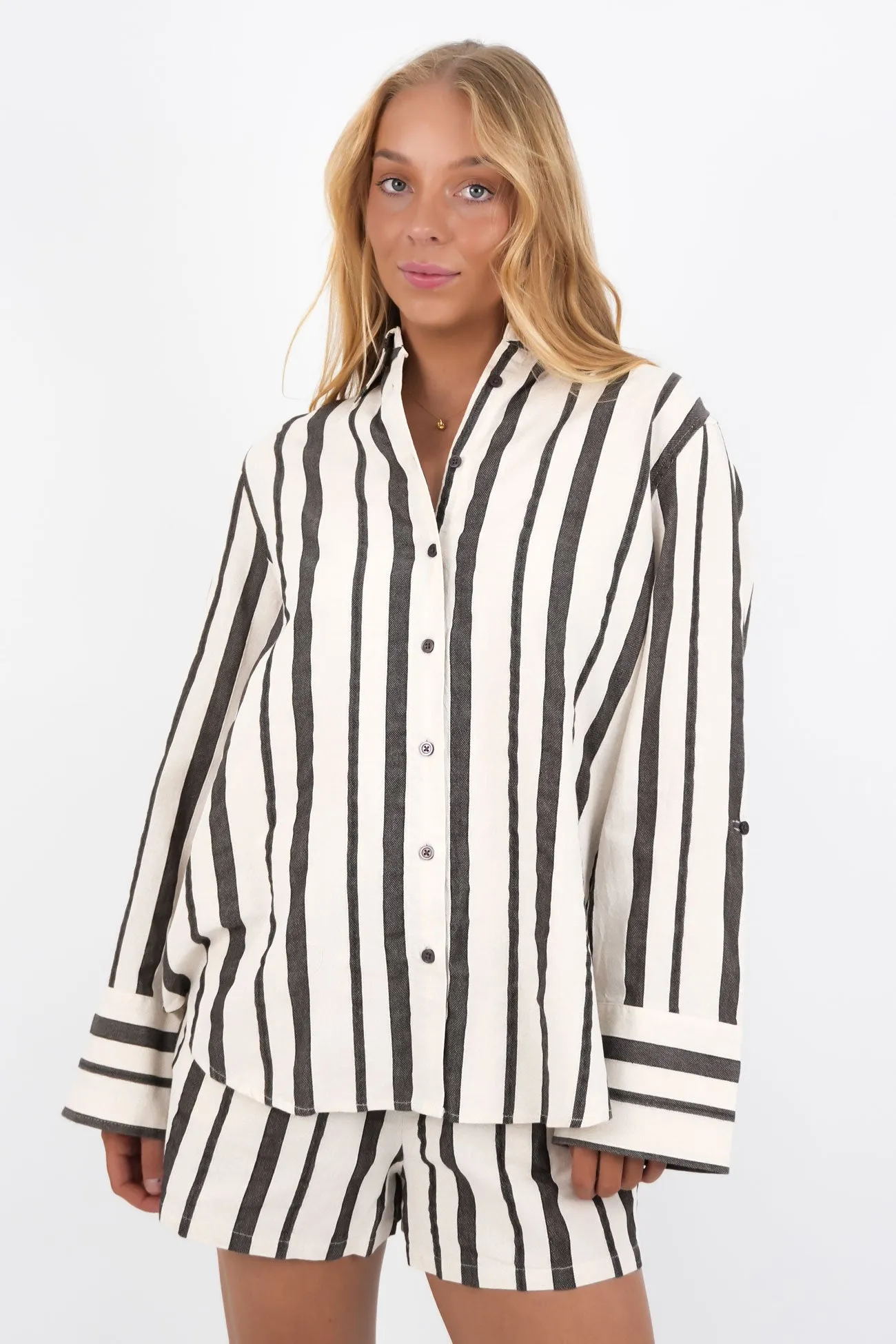 Rosa Stripe Shirt Brown Universal Silhouette