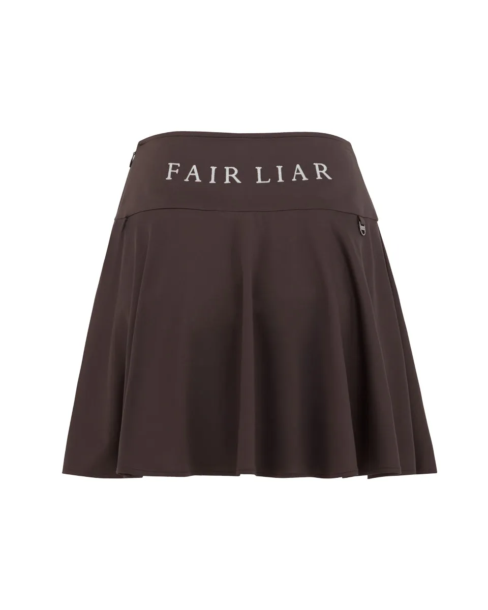 Refined Mood Crisp Details High waist jersey flared skirt - Brown
