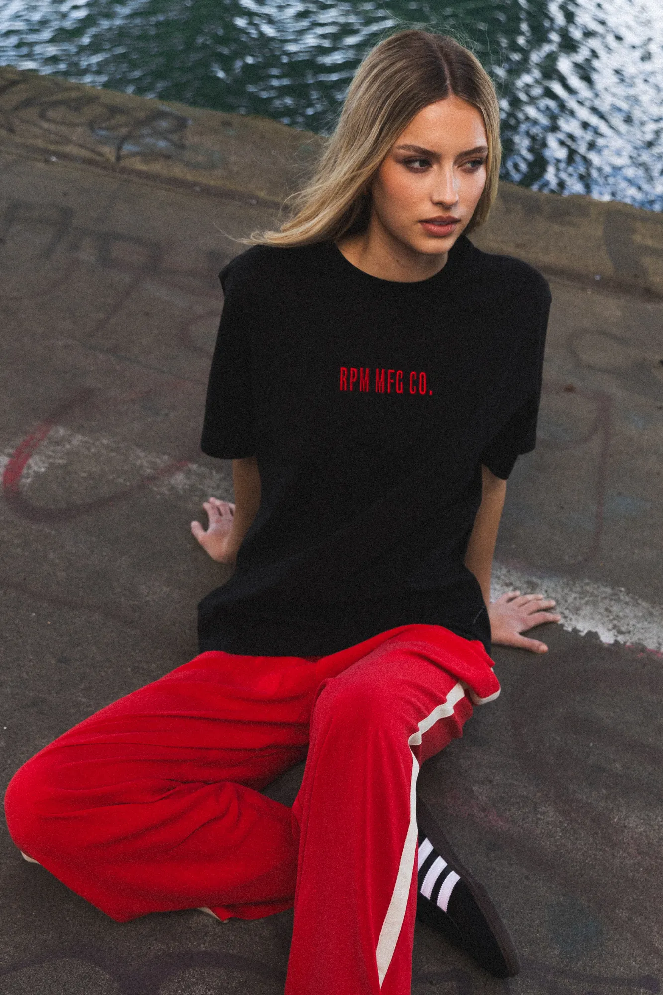 RPM EMB Tee Black Temperature Regulating Fabric