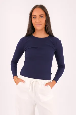 Heavy Outerwear Eve Rib Baby Long Sleeve Tee Navy