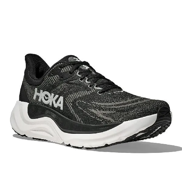 Womens Hoka Arahi 8 Wide in Black/White volleyball - compatible running shoes
