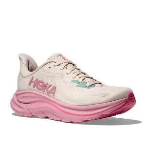 Womens Hoka Clifton 10 in Rose Cream/ Dried Rose Anti - odor Heel Clasp System