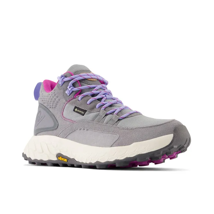 Womens New Balance Fresh Foam Hierro Mid in Steel/Castlerock/Magenta Step Assist daily runner shoes