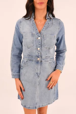 Rylie Dress Mixed Denim Work Favorite