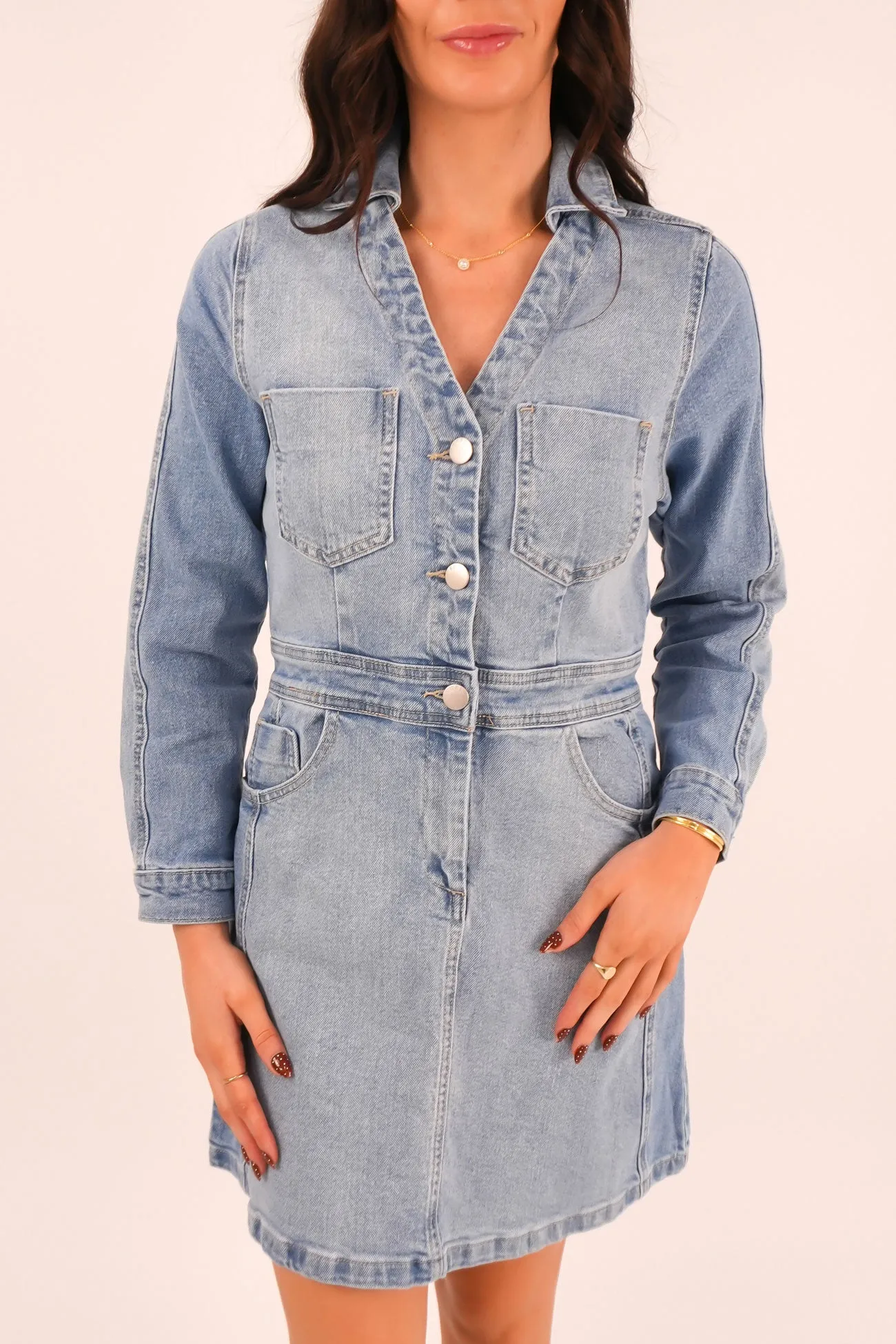 Rylie Dress Mixed Denim Work Favorite