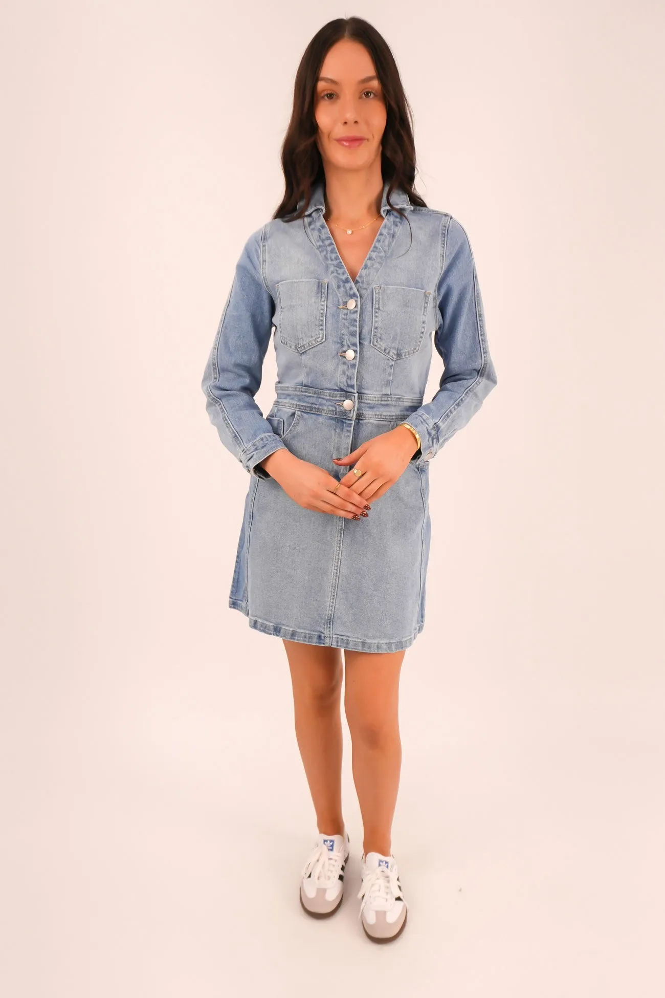 Tailored Mood Smooth Wear Rylie Dress Mixed Denim
