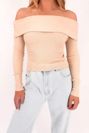 Concert Vibe Multi-Purpose Wear Sabine Off Shoulder Knit Natural