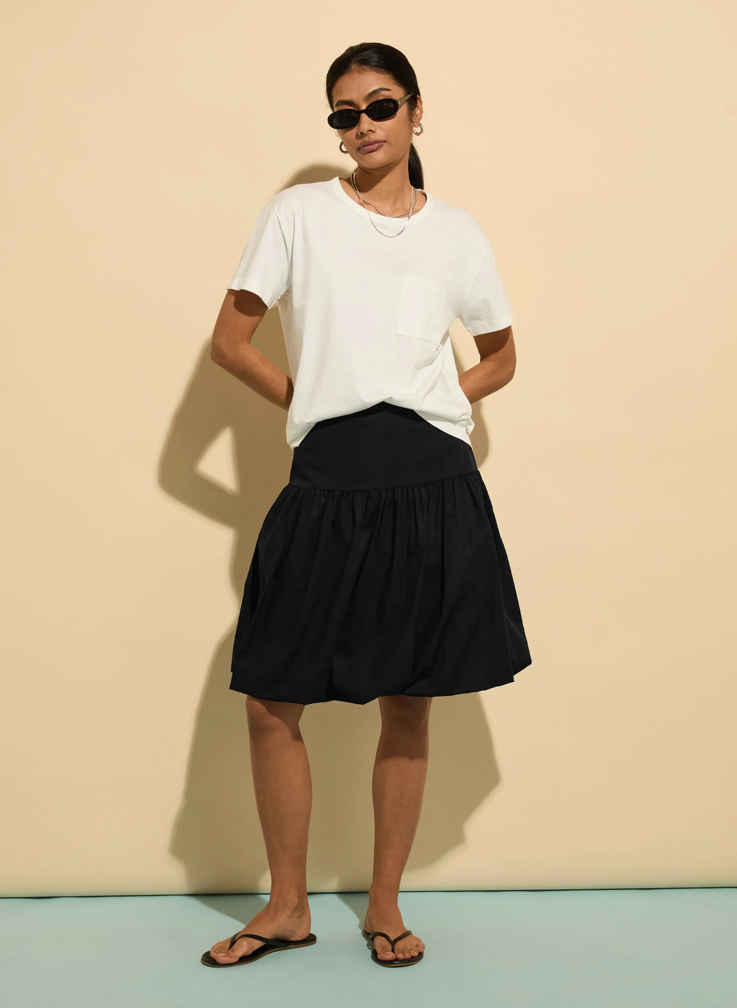 Adjustable Hem Saffy Organic Cotton Puffball Skirt