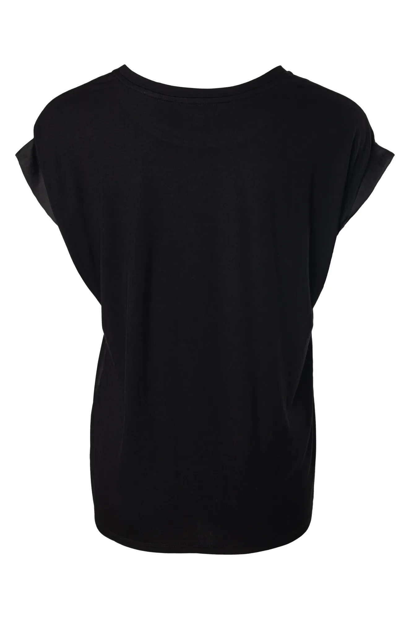 Thin Core Satin Mix Top with knit back | Black | 4512A1