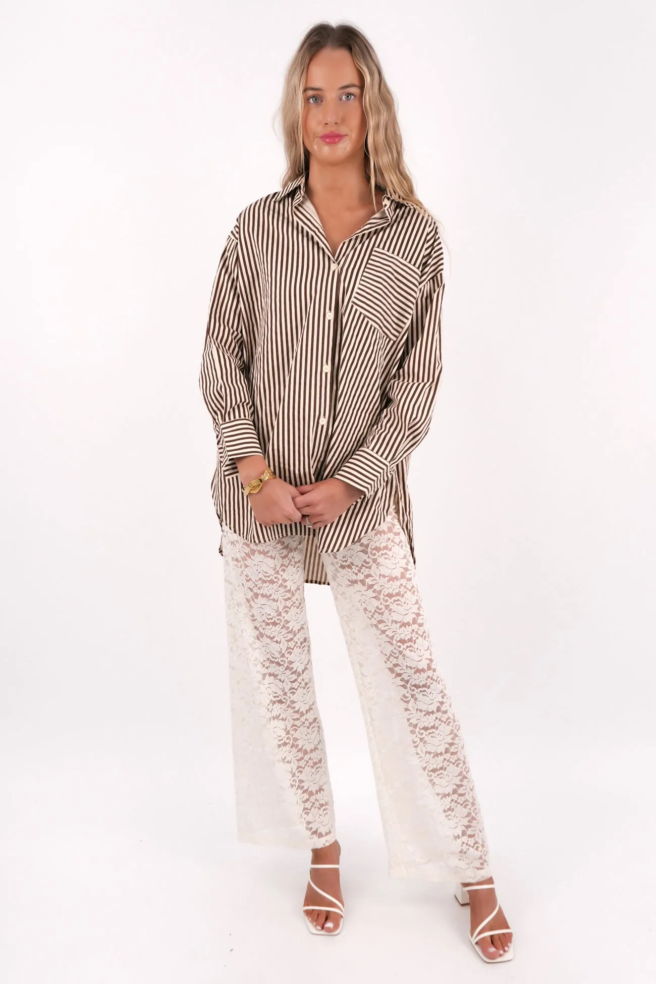 Fashionable Piece Modern Simplicity Savannah Shirt Brown