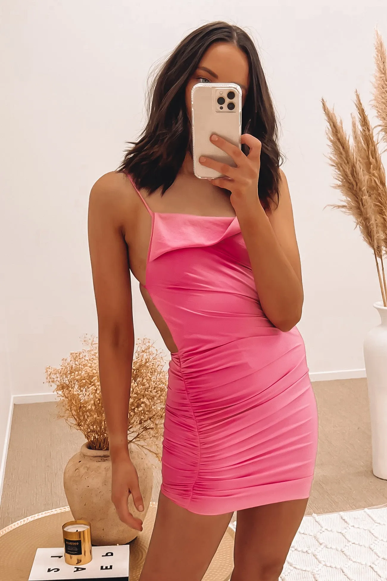 Panelled-Design Scarlett Mini Dress Pink