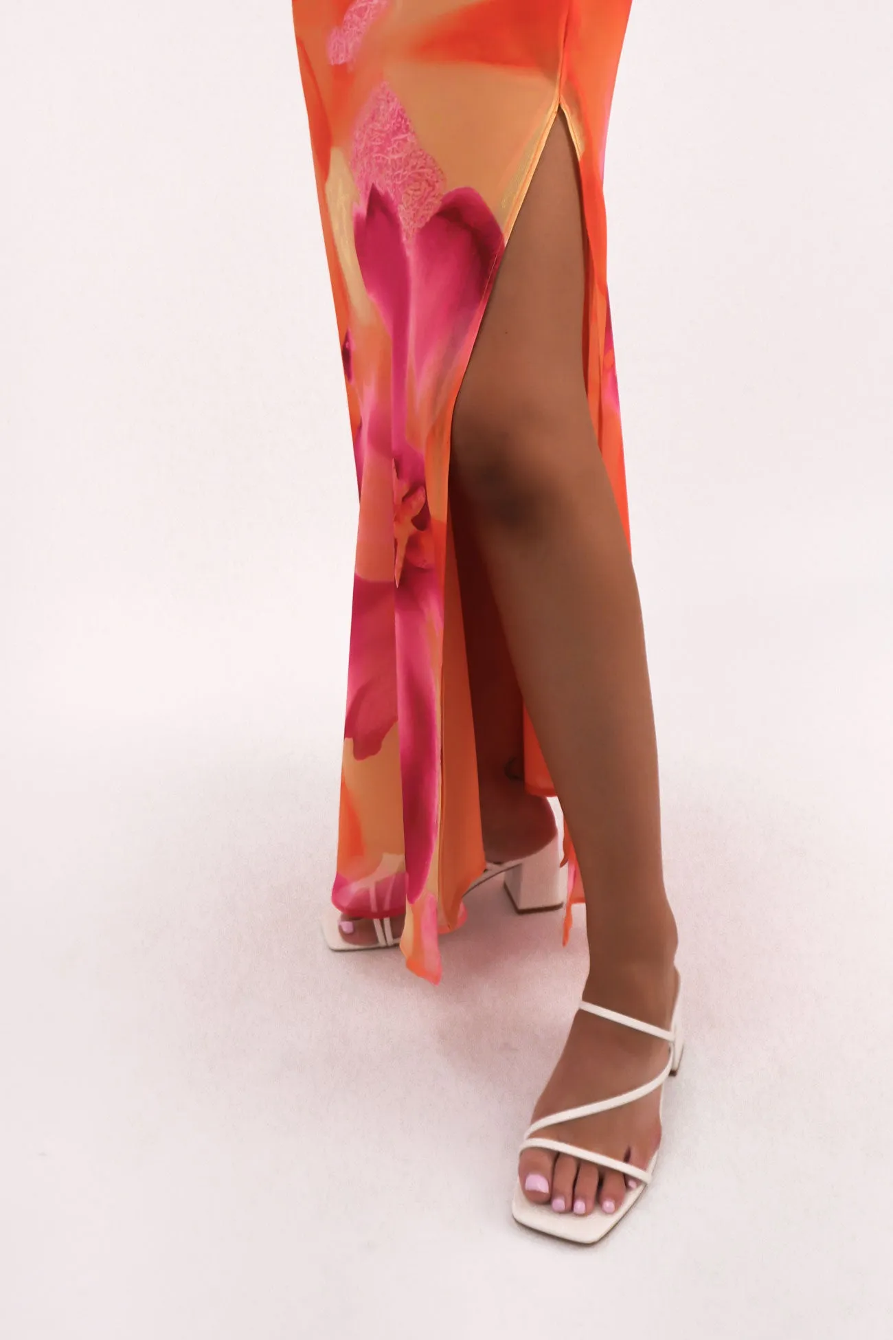 Comfortable Silhouette Body Confidence Ariella Maxi Dress Orange Bloom