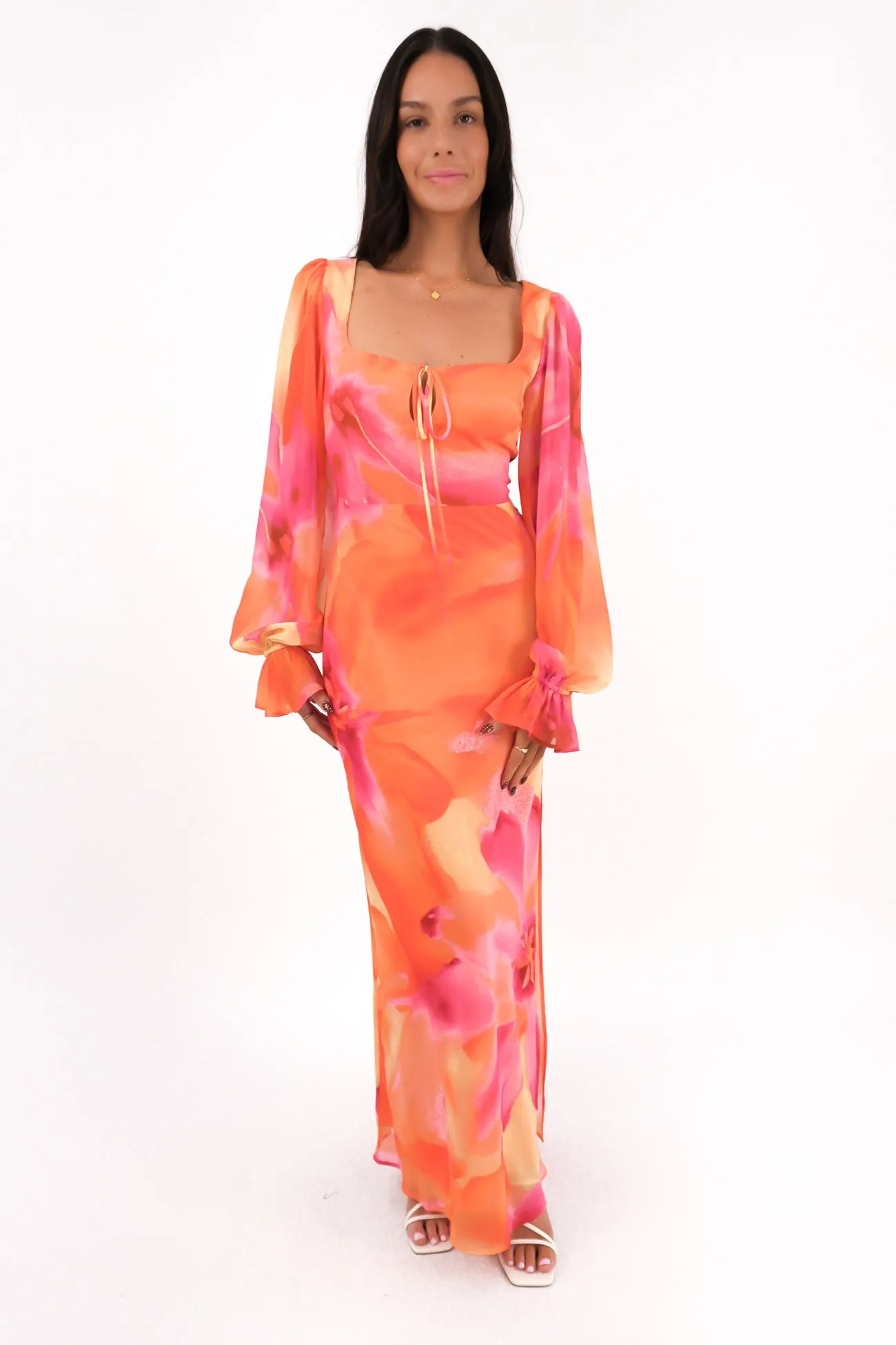 Functional Layer Ariella Maxi Dress Orange Bloom
