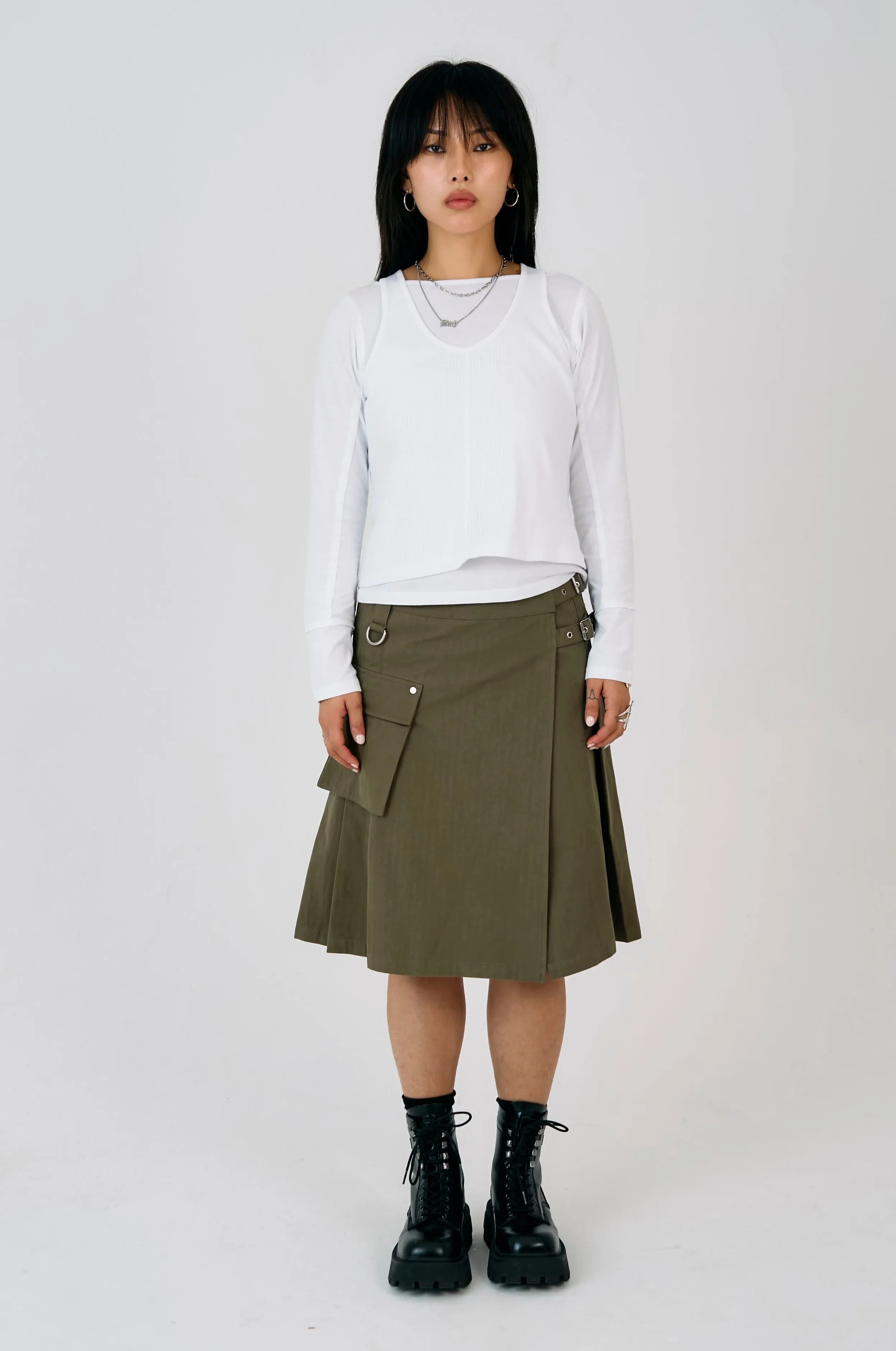 Weekend Fashion Scout Utility Midi Skirt