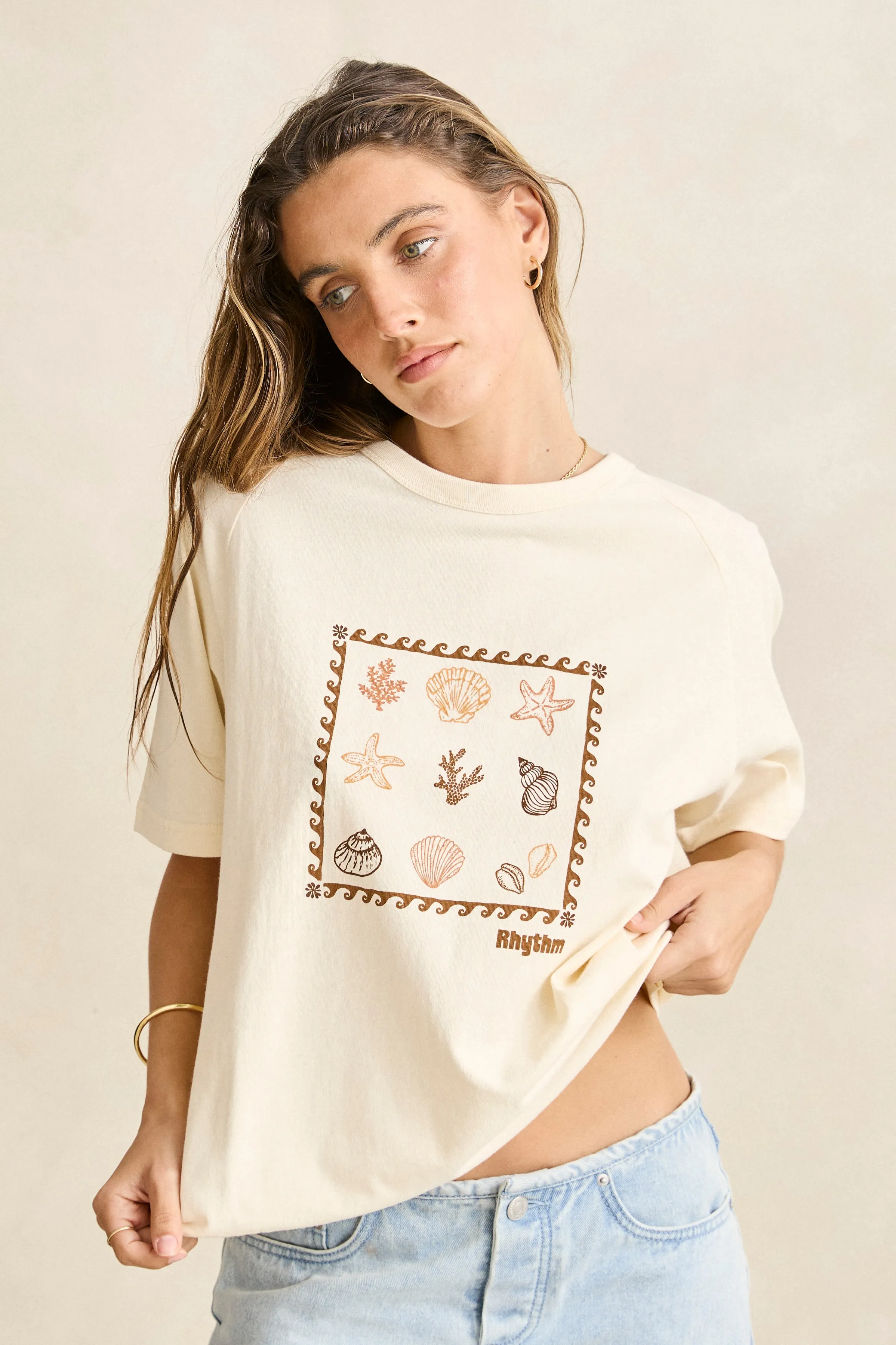 Sea Ranch Shell Tee Vintage White OekoTexCertified Smooth Finish