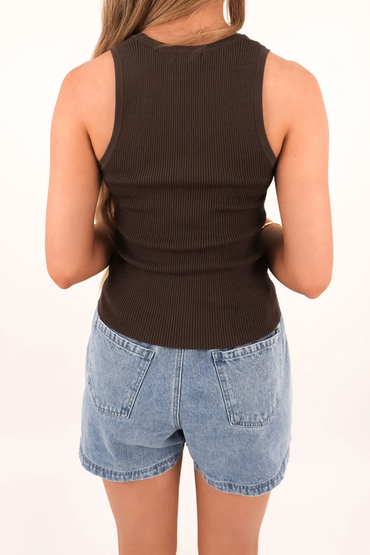 Jonni Tank Brown Sequin Glow Faith Core