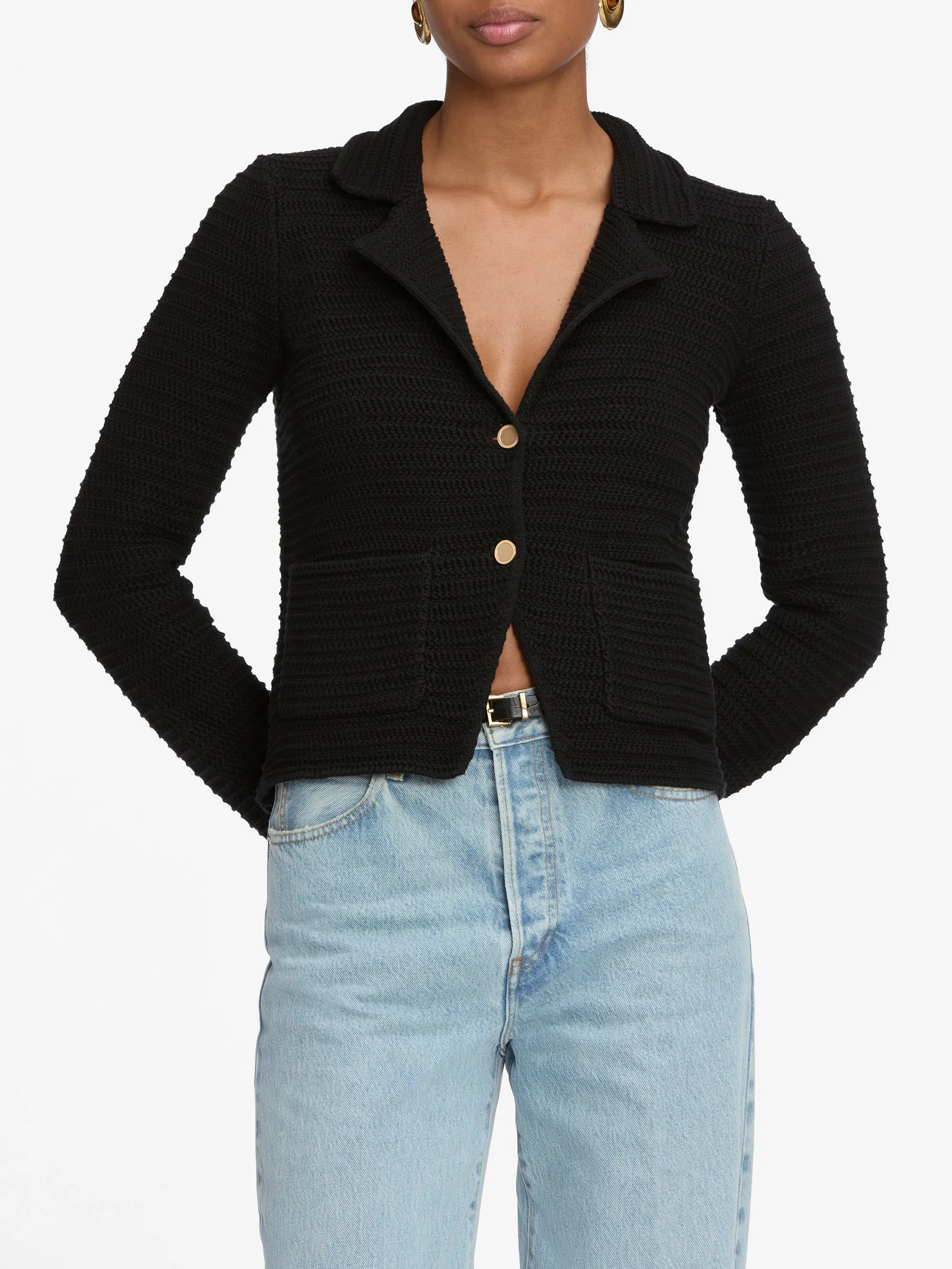 The Crochet Blazer -- Black Reinforced Seams
