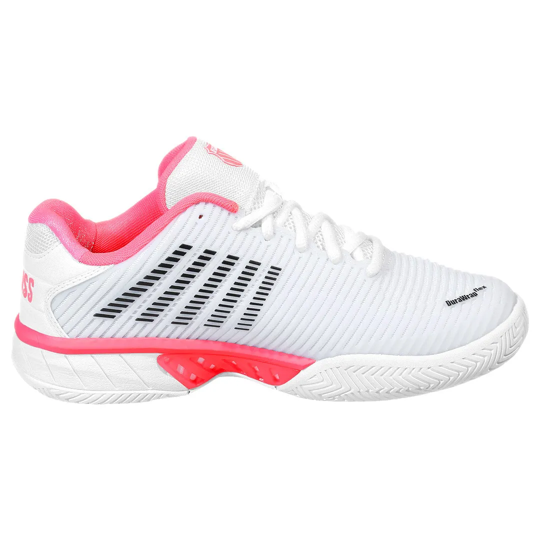 Breathable Zero drop K-Swiss Women's Hypercourt Express 2 - White/Neon Pastel Pink