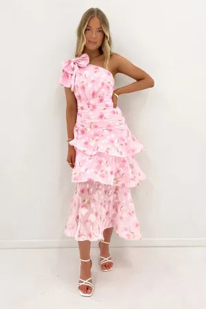 Smooth Layering single wear Seema Midi Dress Pink Frolic