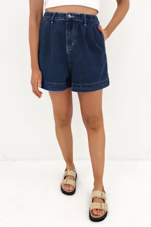 Stay Fresh Serina Denim Short Dark Blue