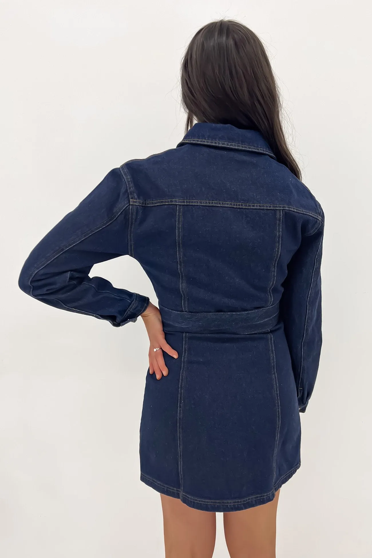 Shannon Denim Mini Dress Blue Tailored Piece