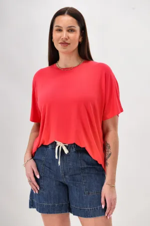 Shine On Essential Comfort Tee Coral Chic