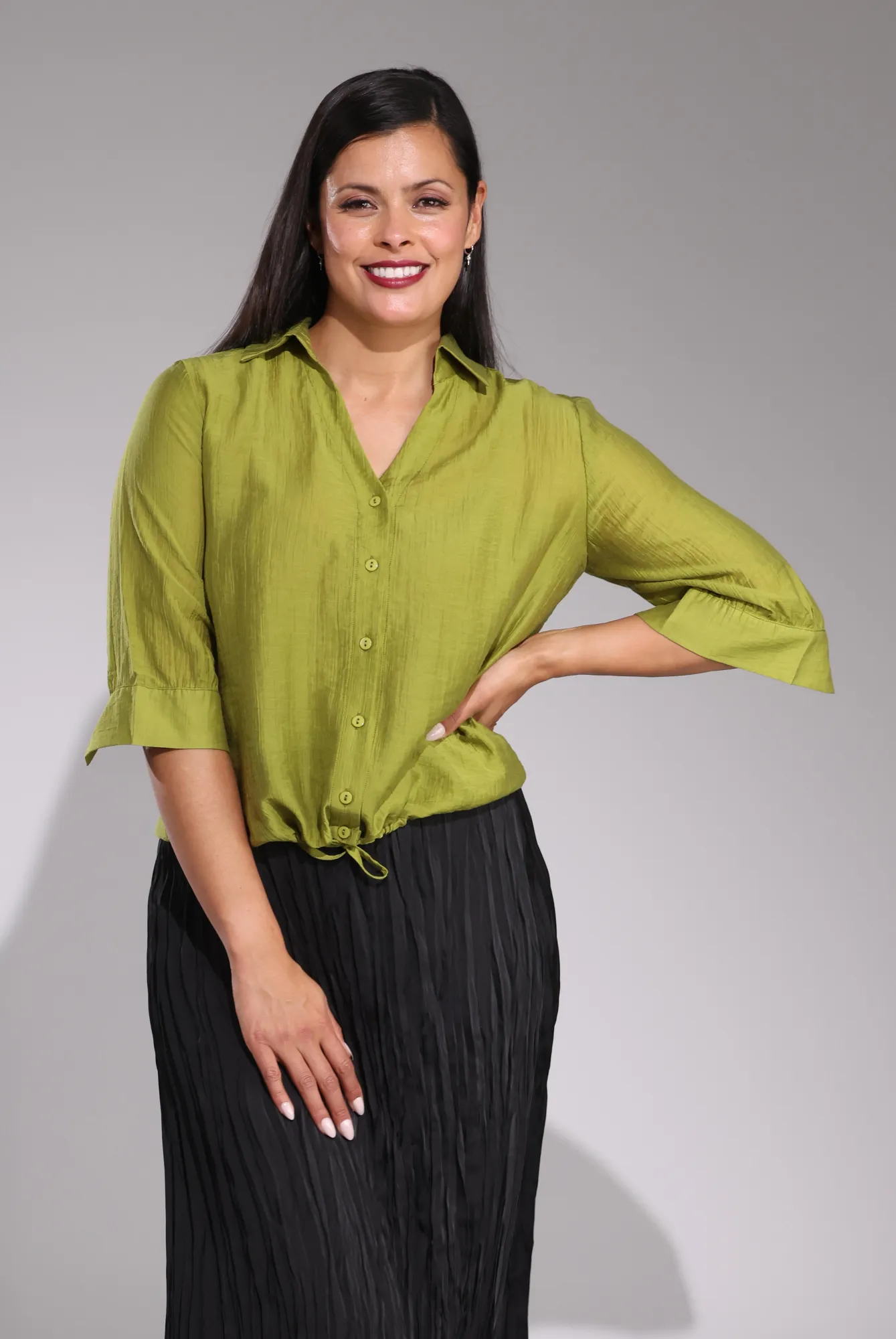 Shirt with waist tie | Apple | 0103C1 Soft touch finish Chic and Soft