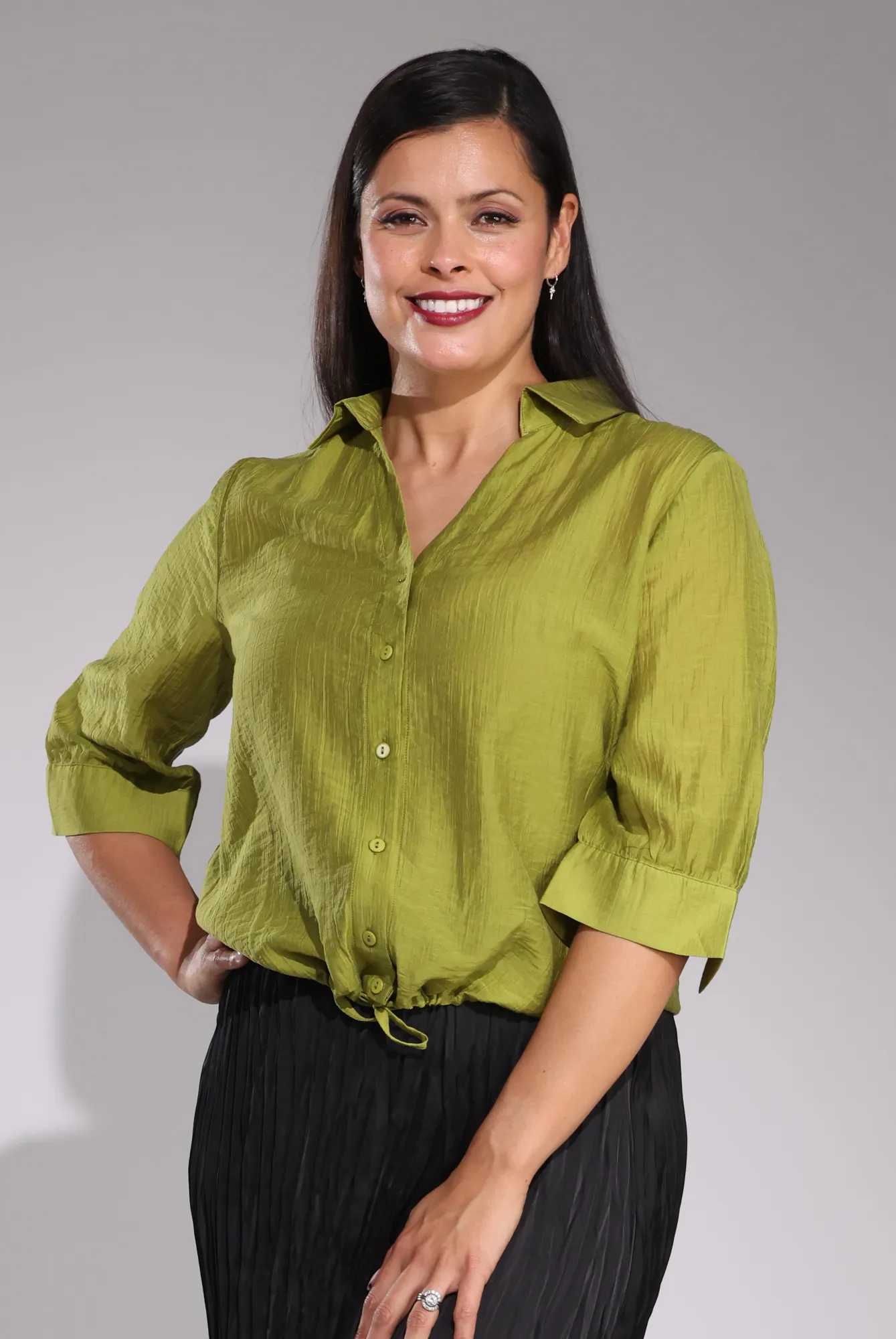 Shirt with waist tie | Apple | 0103C1 Leisure Casual