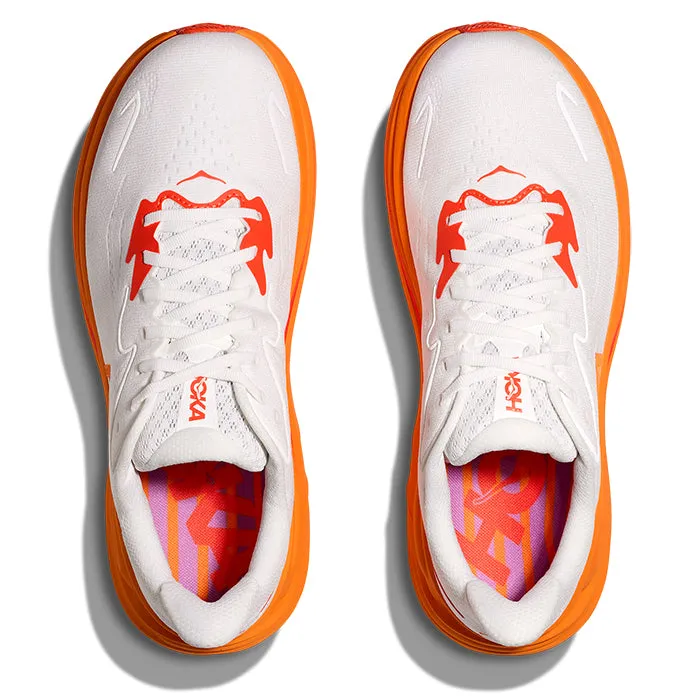 Womens Hoka Clifton 10 in Frost/Orange Zest Speed running