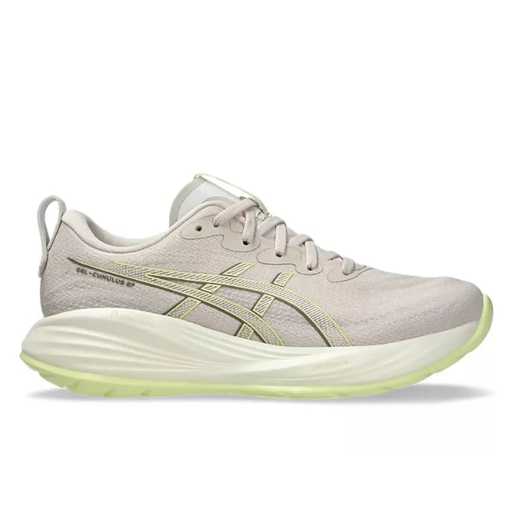 running shirts Womens Asics Gel-Cumulus 27 in Mineral Beige/Huddle Yellow