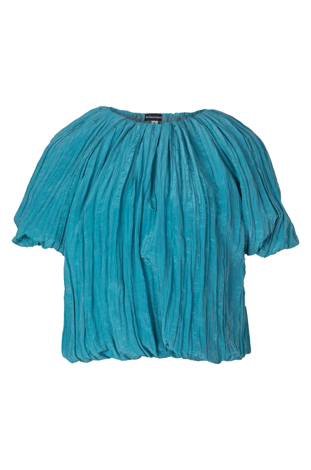 Lightweight insulation Short length Satin Crush Top | DEEP AQUA | 4641A1