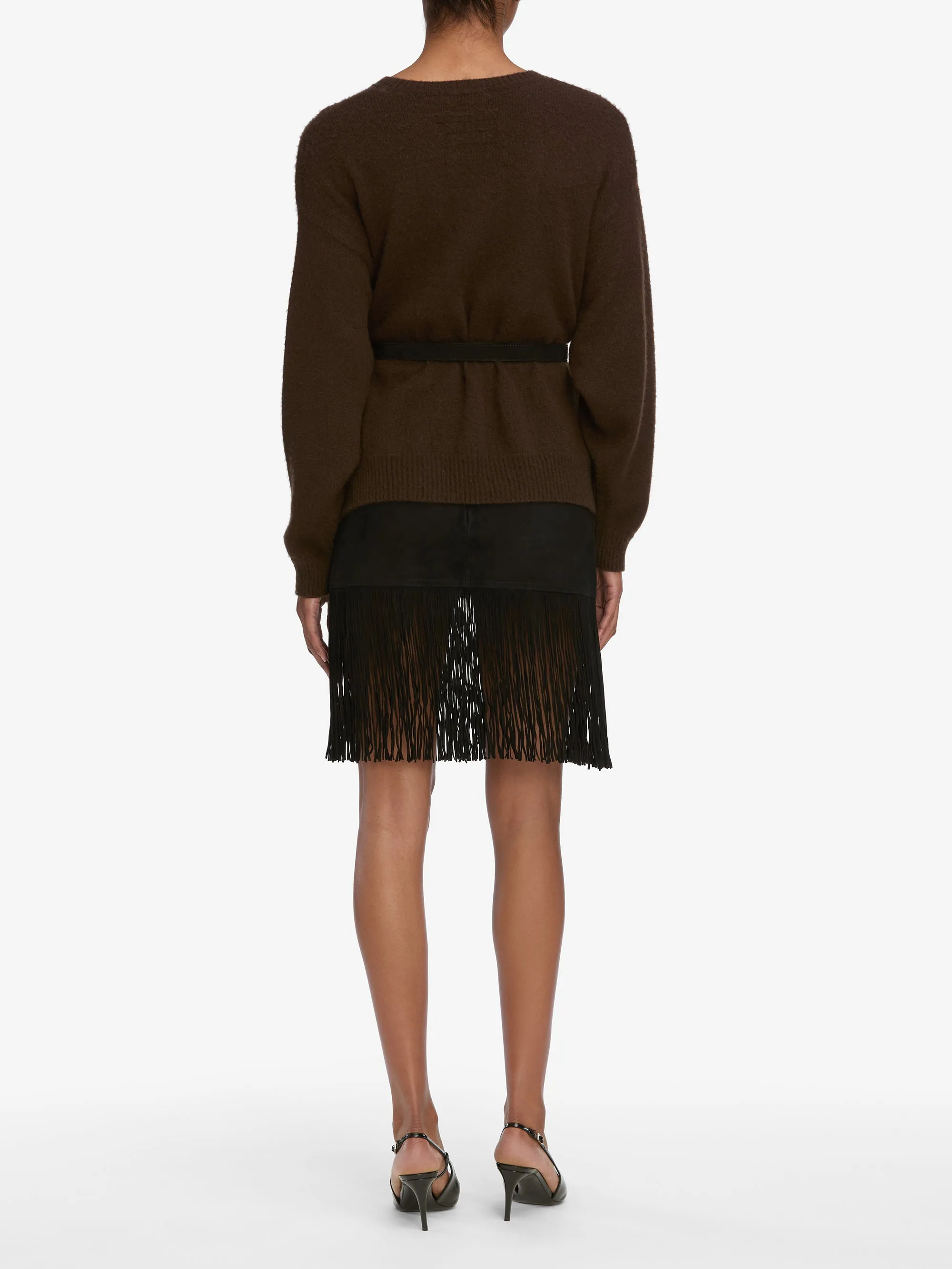 The Cashmere Brushed Sweater -- Coffee GarmentDyed Effect