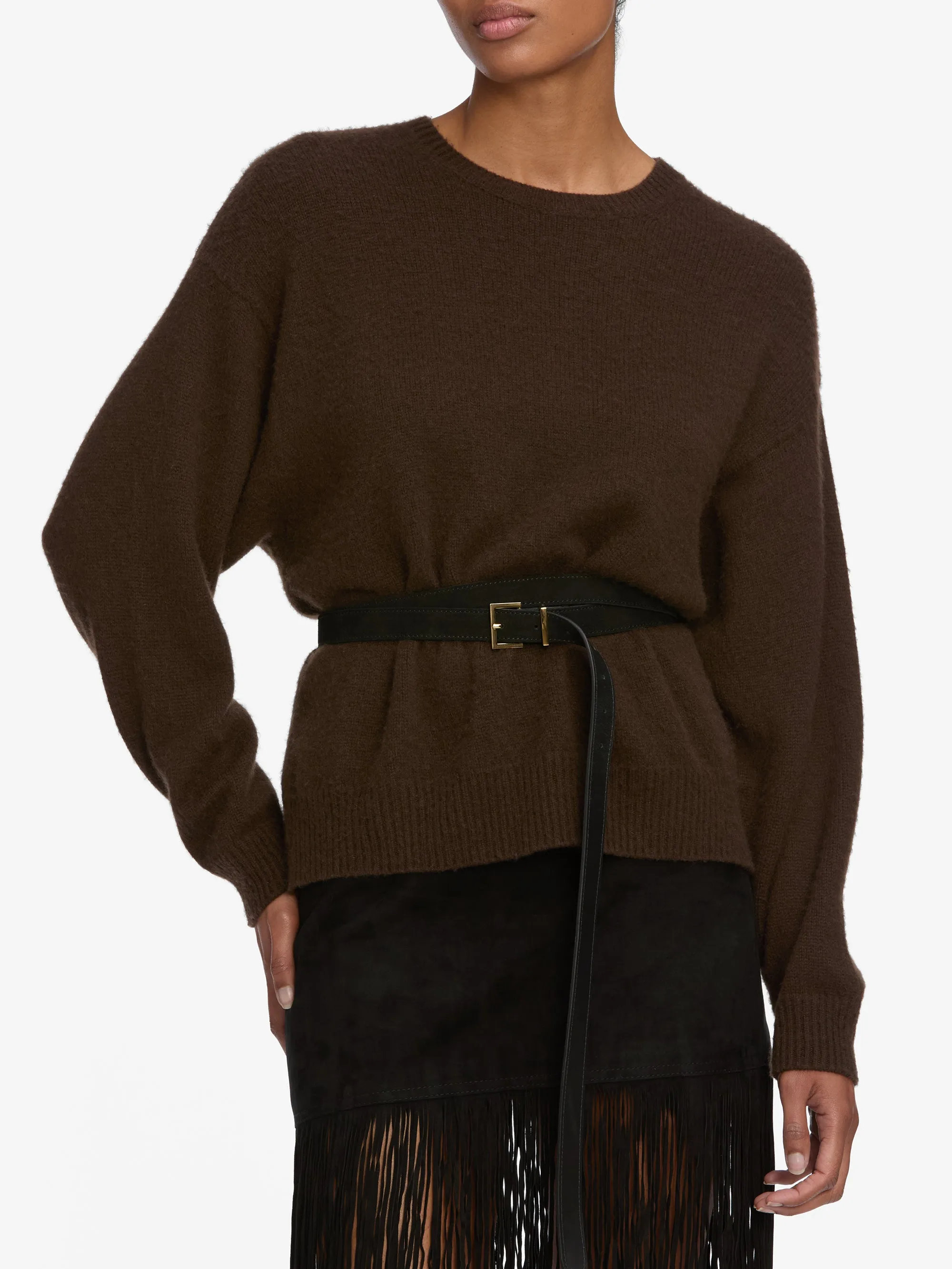 Reinforced Seams The Cashmere Brushed Sweater -- Coffee