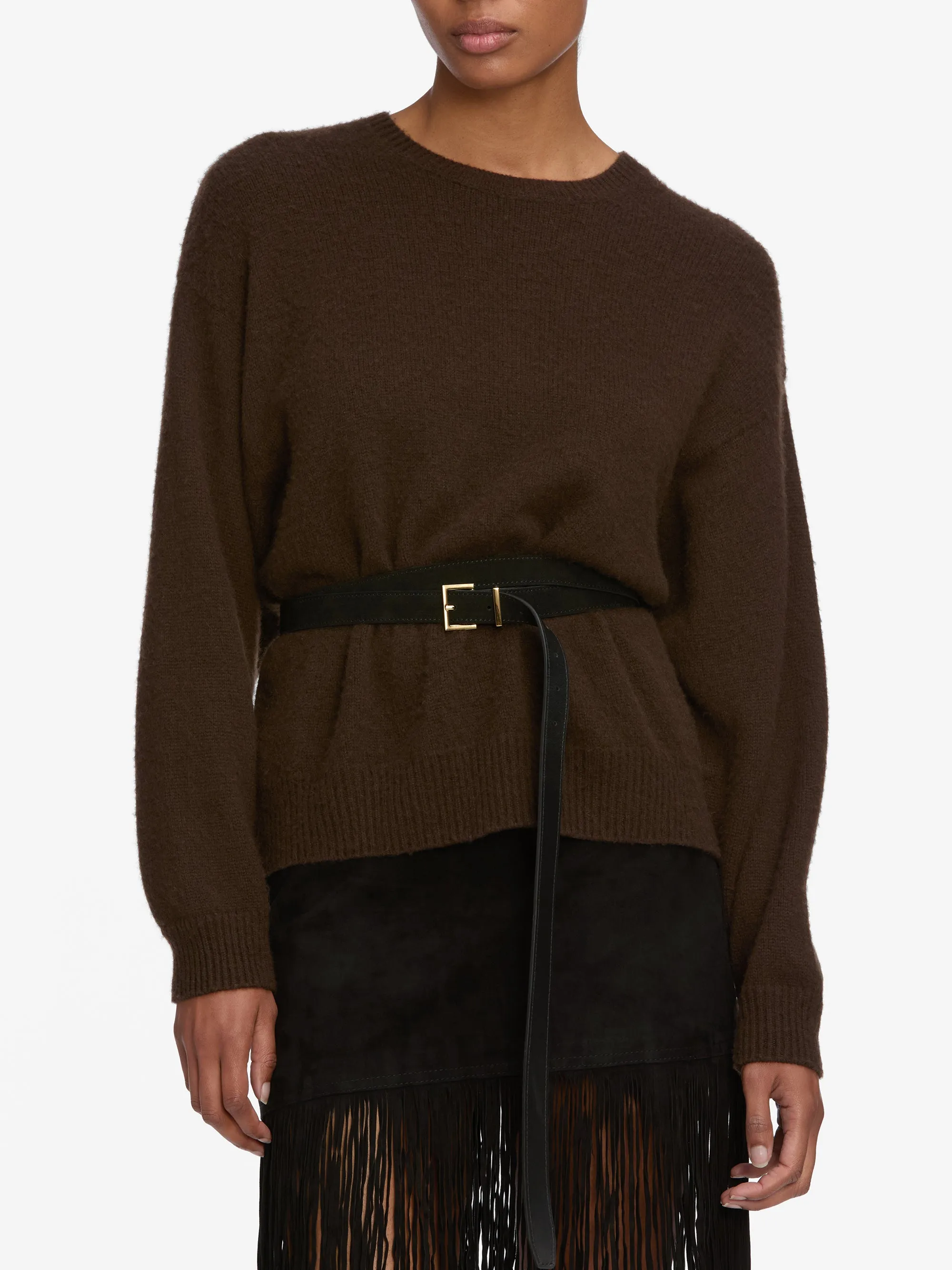 The Cashmere Brushed Sweater -- Coffee Flexible Layer