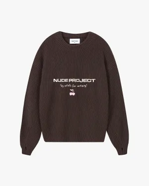 Wavy Knit Sweater Brown Travel Ready