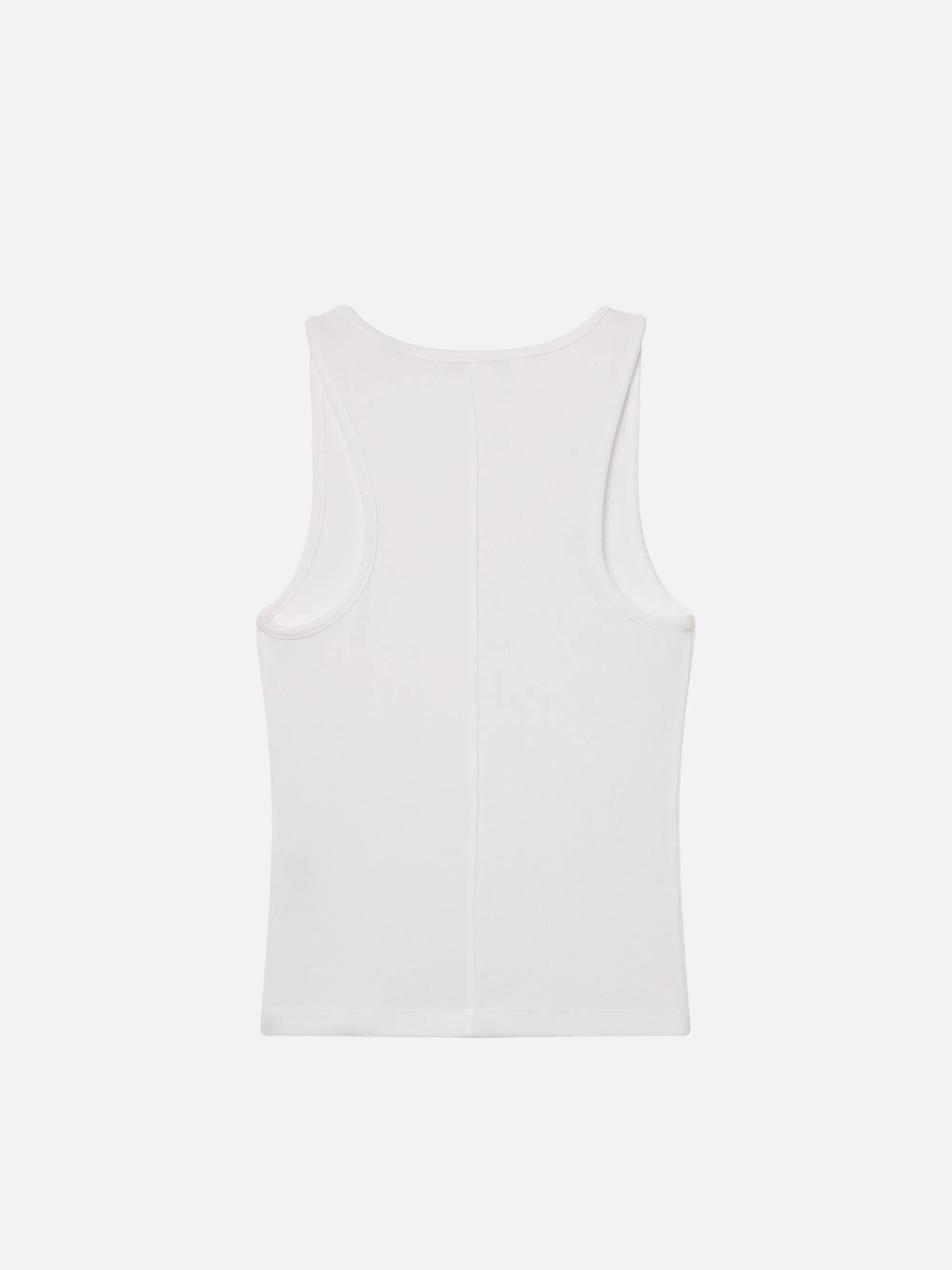Relaxed Wearable Rib Scoop Neck Tank -- White